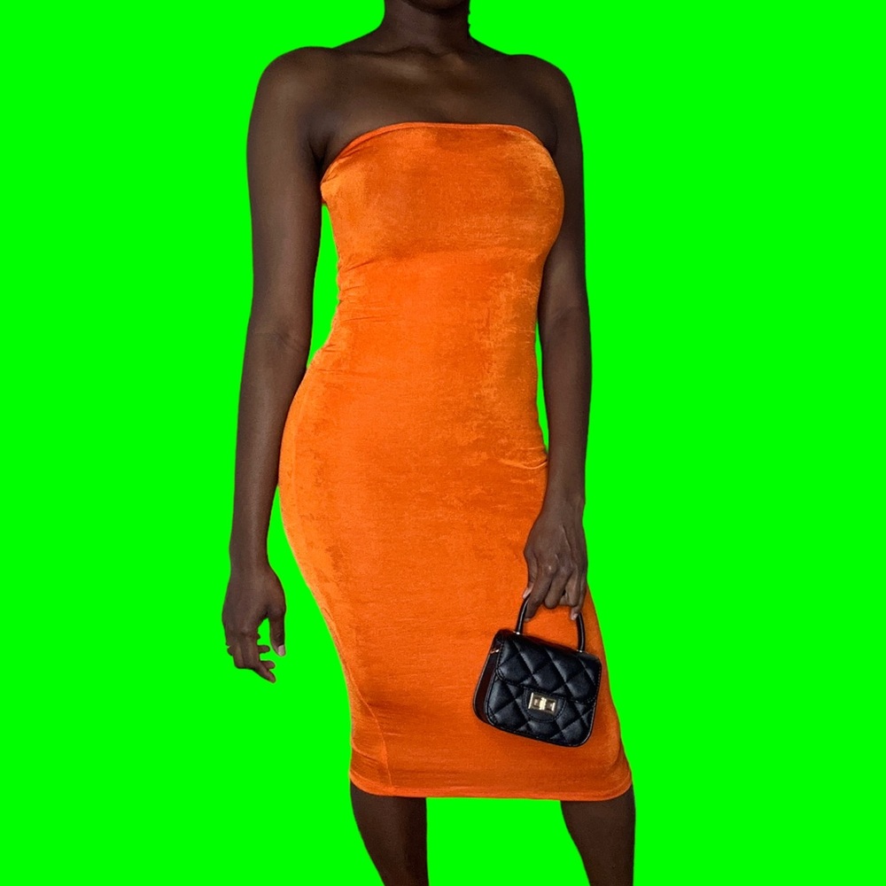Strapless Bodycon Dress🧡